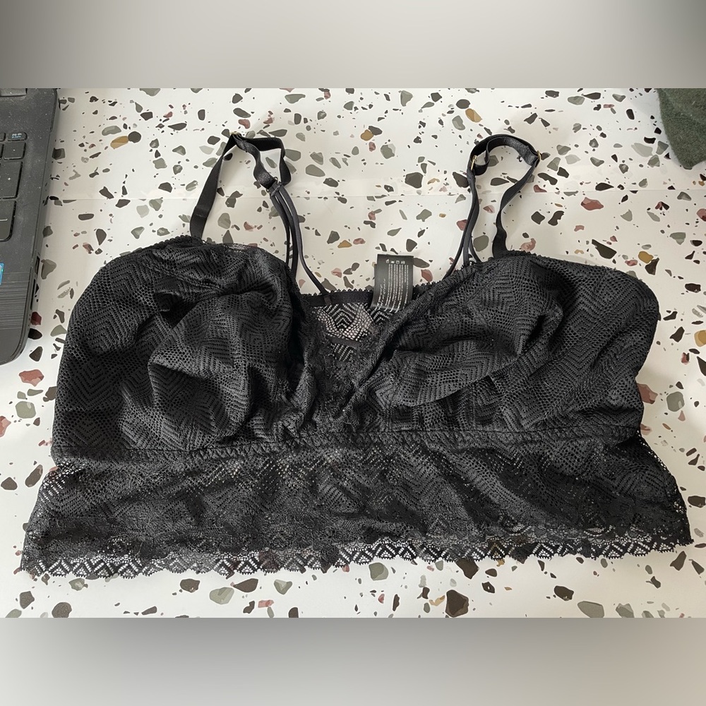 Beautiful Black Plus Size Bralette, 2X
